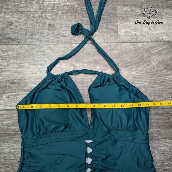 Charmo V Neck One Piece Swimsuit Size 2XL - Picture 2 of 5